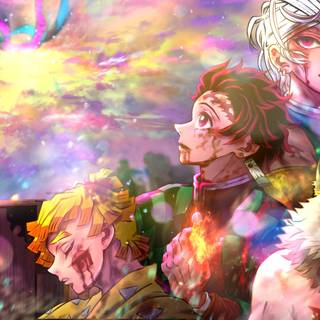 Tanjiro, Inosuke and Zenitsu wallpaper