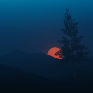 Sun and moon 4k wallpaper