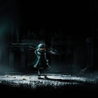 Aesthetic anime black PC wallpaper