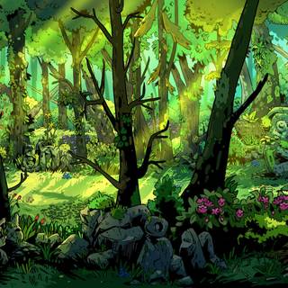 Lush forest wallpaper