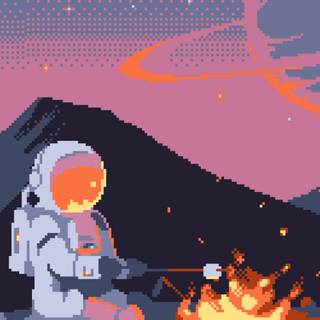 Pixel cartoon wallpaper