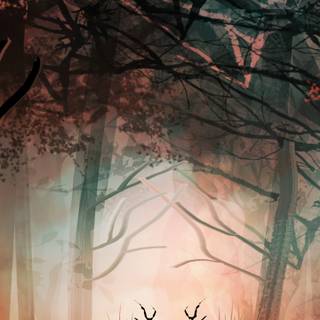 Fantasy forest iPhone wallpaper