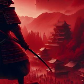 Samurai red 4k wallpaper