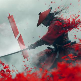 Samurai red 4k wallpaper