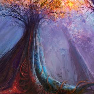 Digital forest 4k wallpaper