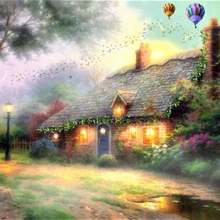 Fairy village wallpaper