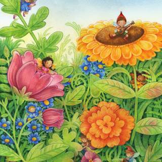 Fairy village wallpaper