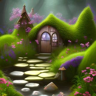 Fairy village wallpaper