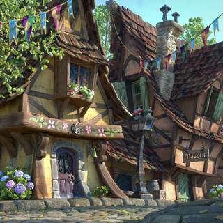 Fairy village wallpaper