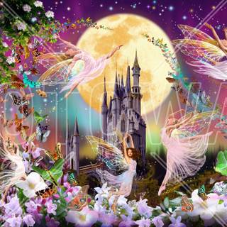 Fairy village wallpaper