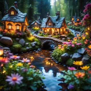 Fairy village wallpaper