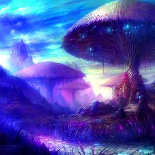 Fairy village wallpaper