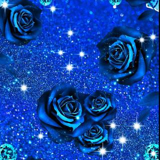 Blue rose sparkles wallpaper