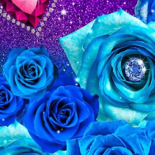 Blue rose sparkles wallpaper