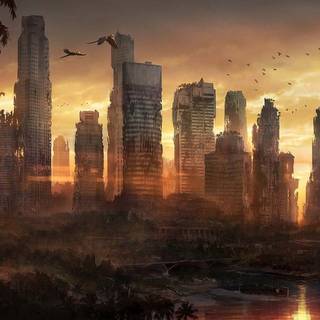 Post apocalyptic city wallpaper