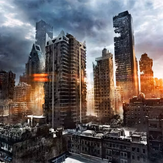 Post apocalyptic city wallpaper