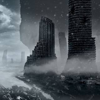Post apocalyptic city wallpaper