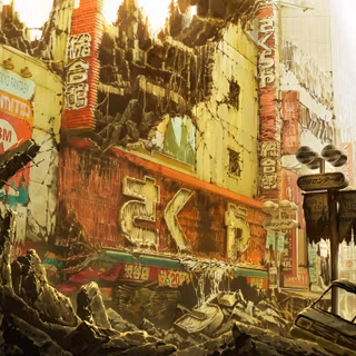 Post apocalyptic city wallpaper