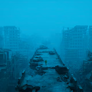 Post apocalyptic city wallpaper