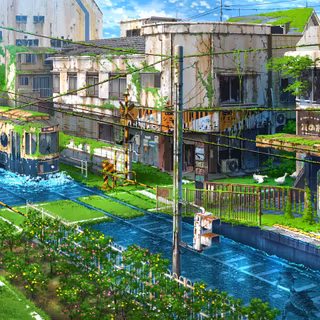 Post apocalyptic city wallpaper