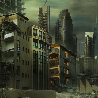 Post apocalyptic city wallpaper