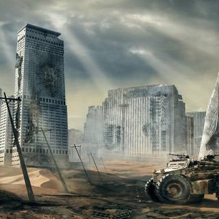 Post apocalyptic city wallpaper
