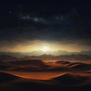 Desert night sky wallpaper