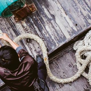 Hanging rope wallpaper