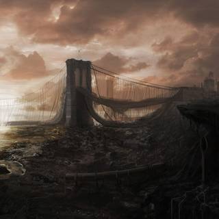 Post apocalyptic city wallpaper