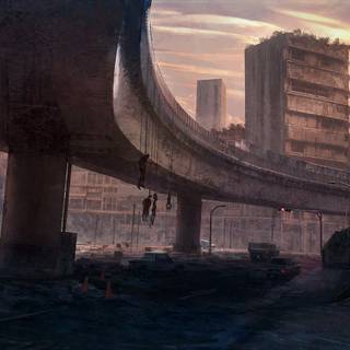 Post apocalyptic city wallpaper