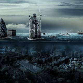 Post apocalyptic city wallpaper