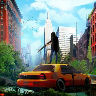 Post apocalyptic city wallpaper