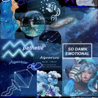 Aquarius collage wallpaper