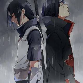 Itachi in rain wallpaper