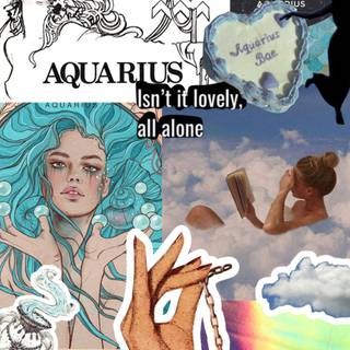 Aquarius collage wallpaper