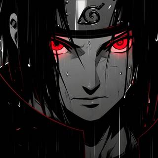 Itachi in rain wallpaper