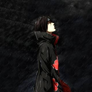 Itachi in rain wallpaper
