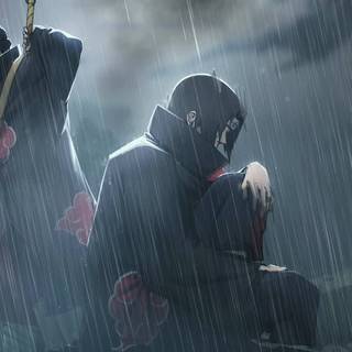 Itachi in rain wallpaper