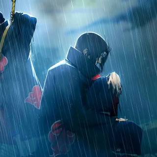 Itachi in rain wallpaper