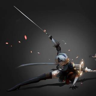 2B – Nier Automata 4k wallpaper