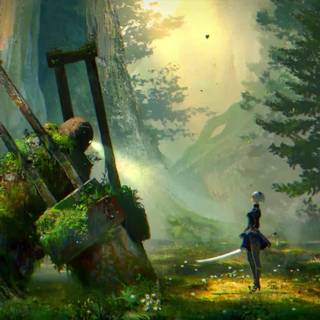 2B – Nier Automata 4k wallpaper