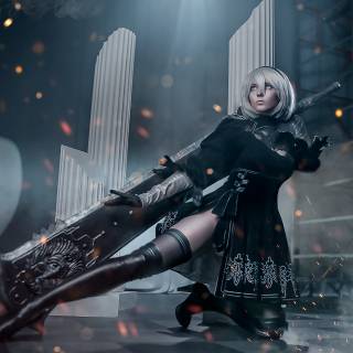 2B – Nier Automata 4k wallpaper