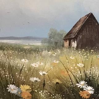 Cozy spring cottage wallpaper