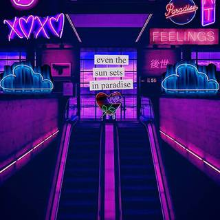 Purple neon iPhone wallpaper