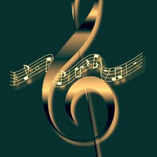 Music symbols gold wallpaper