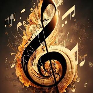 Music symbols gold wallpaper
