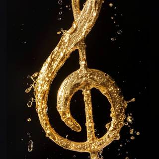Music symbols gold wallpaper
