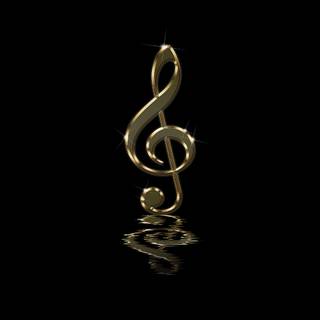 Music symbols gold wallpaper
