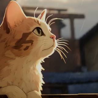 Cozy cat wallpaper
