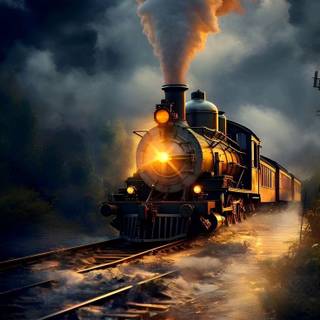 Vintage train wallpaper